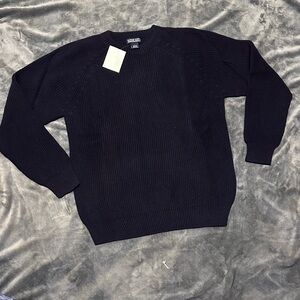 Lands' End Men's Classic Black Crewneck Sweater